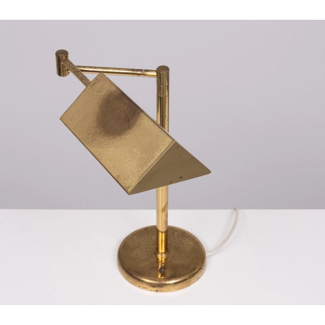 Gold Brass Swing Arm Desk Lamp, Germany, 1970s For Sale - Image 8 of 8