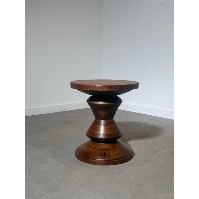 Brown Sculptural Conical Stool in Mahogany For Sale - Image 8 of 8