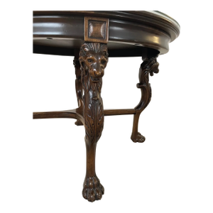 Carved Lion Leg Center Table With Glass Top