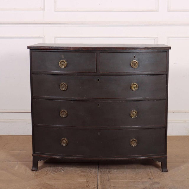 English Painted Bowfront Chest of Drawers For Sale - Image 11 of 11