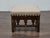 Antique Moroccan Hand-Carved Stool with Custom Linen Upholstery, Circa 1900 For Sale - Image 9 of 12