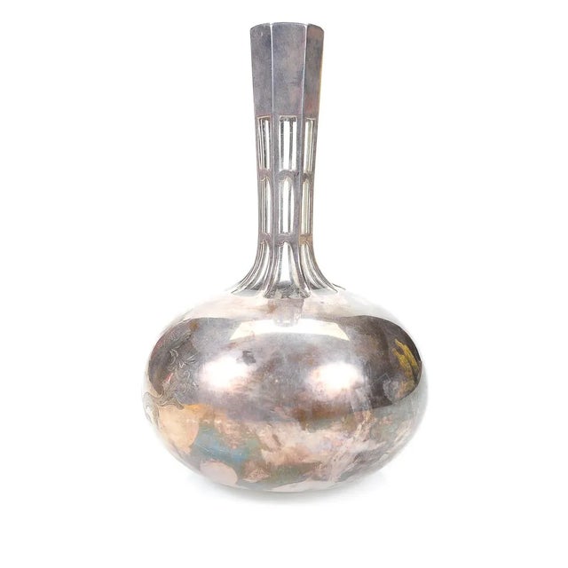 Art Deco Glass Decanter Bottle W/ Heavy Sterling For Sale - Image 4 of 6