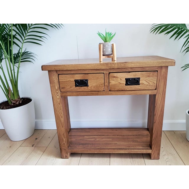 Vintage Country Oak Side Table, 1980 For Sale - Image 4 of 16