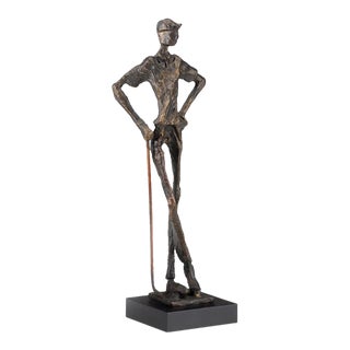 Wildwood Bronze Finish Musing Golfer Sculpture For Sale