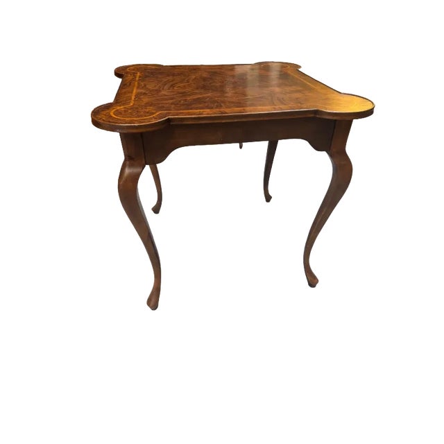 French Antique Burl Wood Game Table For Sale - Image 3 of 6