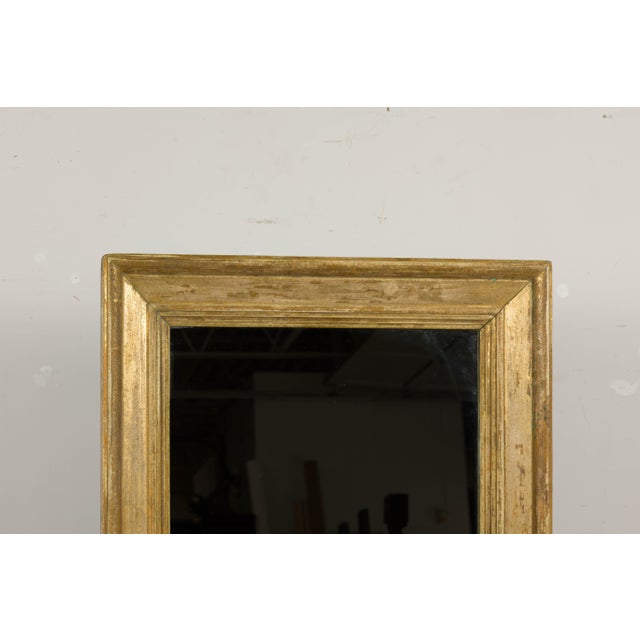 19th Century French Painted Wood Rectangular Mirror with Rustic Character For Sale - Image 9 of 12