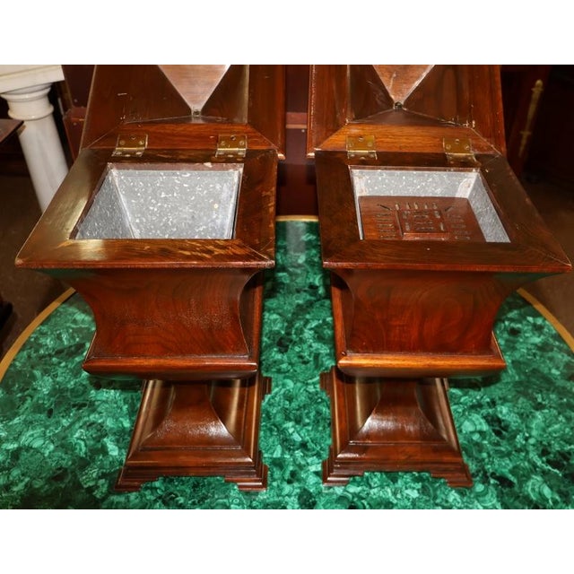 Traditional Pair of Late 19th Century English Mahogany Regency Style Urn Knife Boxes For Sale - Image 3 of 12