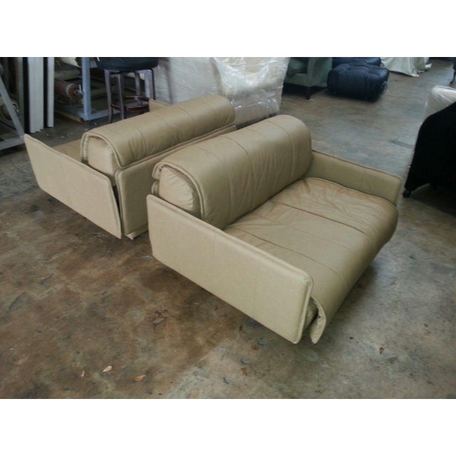 Pair of De Sede of Switzerland "1986" Oversized Modern Leather Chairs | Chairish