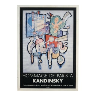 Rare Arte (Paris) 1972 Kandinsky "Hommage De Paris" Exhibition Lithograph – Custom Framed For Sale