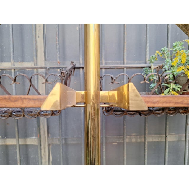 Brown Floor-to-Ceiling Bookcase in Brass and Wood from Fedele Papagni For Sale - Image 8 of 17