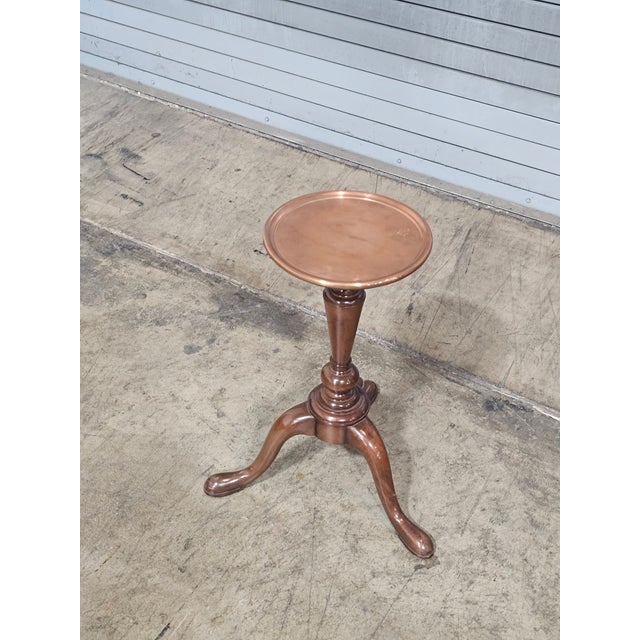 Queen Anne Late 20th Century Kittinger Colonial WIlliamsburg Cw 149 Mahogany & Copper Top Kettle Stand For Sale - Image 3 of 13