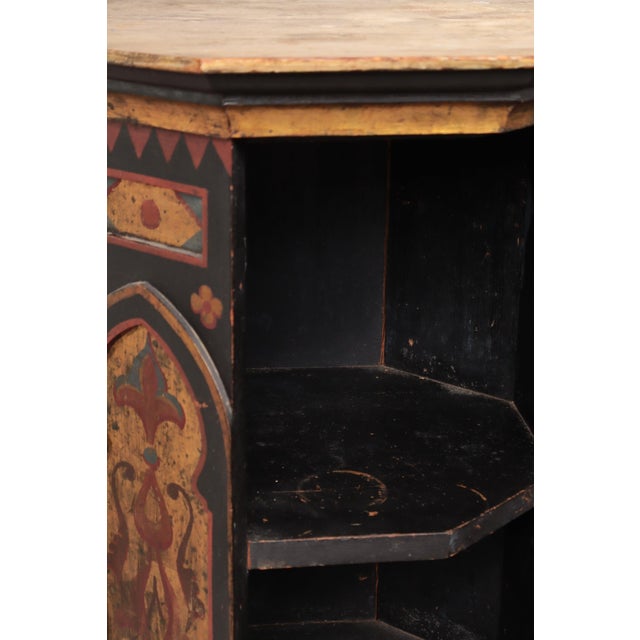 Antique Scandinavian Column Cabinet with Hand-Painted Decor For Sale - Image 10 of 16