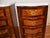 1900 - 1909 1900s Pair Antique French Louis XV Walnut & Satinwood Marble Top Lingerie Stands For Sale - Image 5 of 18