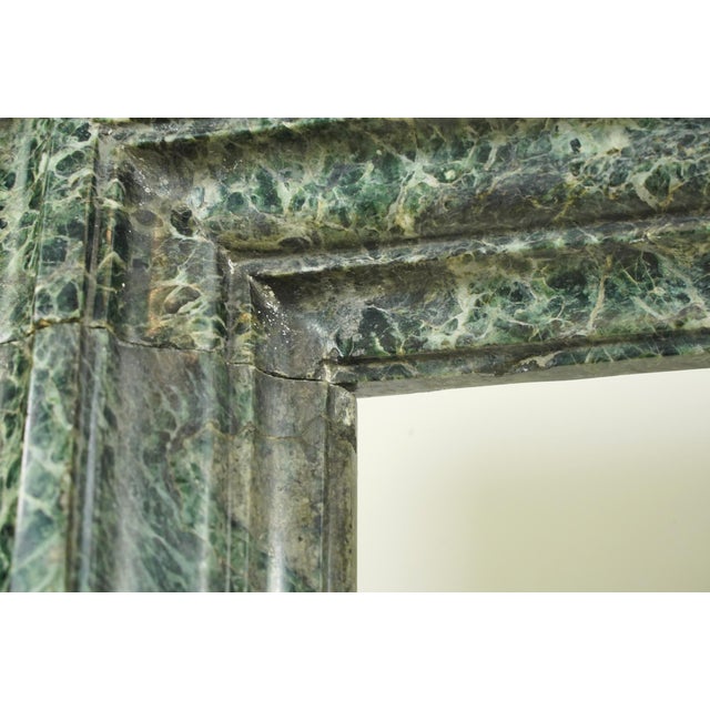 Antique Bolection Dark Green Marble Mantel For Sale - Image 10 of 16