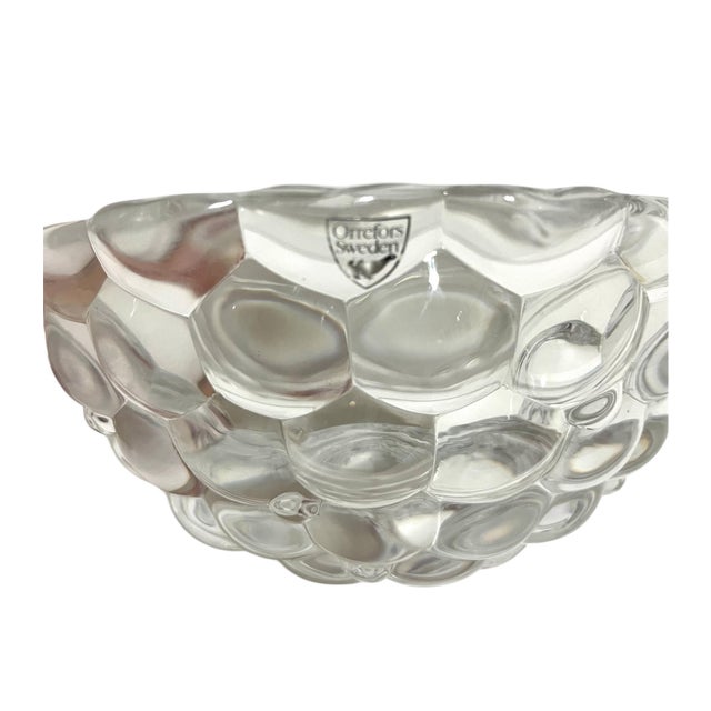 Modern Late 20th Century Orrefors Sweden Crystal Raspberry Bowl For Sale - Image 3 of 4