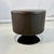 Contemporary Modern Italian Brown Faux Leather With Chrome Pedestal Base Low Stool For Sale - Image 6 of 9