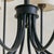 Mid 20th Century Vintage French Black Iron 10-Arm Chandelier with Shades For Sale - Image 5 of 7