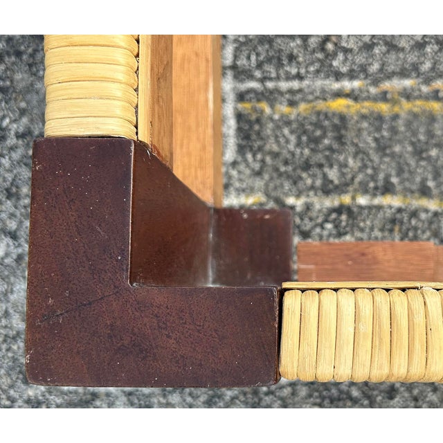 John Hutton Donghia "Merbau" Mahogany Rush King Bed Frame With Woven Reed For Sale In Miami - Image 6 of 10