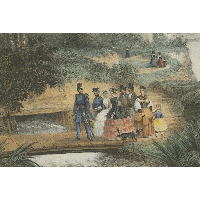 The Castle of Stolzenfels on the Rhine, Large Chromolithograph, 1840, Print For Sale - Image 3 of 7