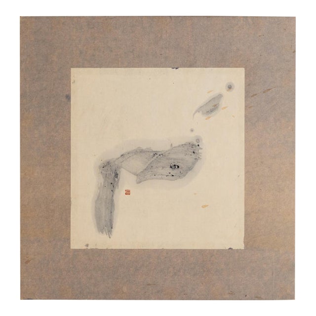 Taiyu Moritoki Mid-Century Japanese Abstract Bokushō Ink Painting For Sale