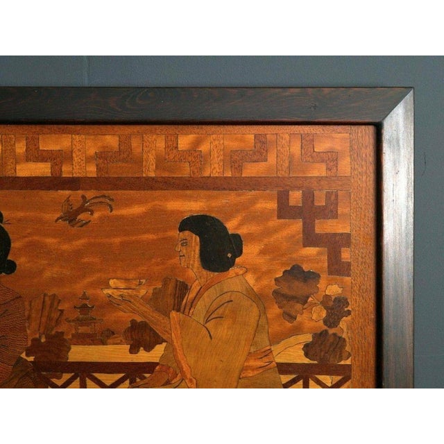 Japanese Intarsia Wood Marquetry Artwork For Sale - Image 3 of 11