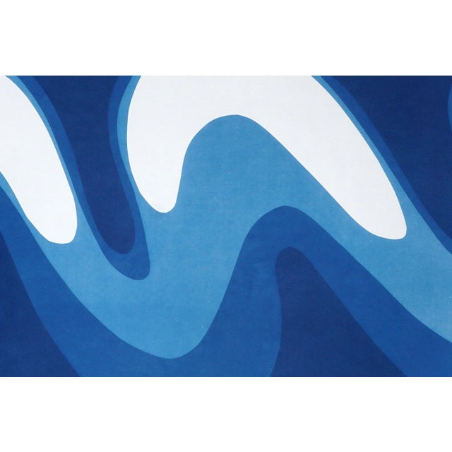 Paper 2025, Wave Iii, Unique Monotype Cyanotype, Organic Modern Gestures, Horizontal Diptych on Watercolor Paper For Sale - Image 7 of 8