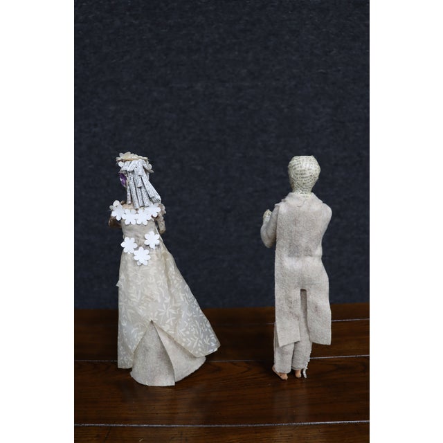 Late 20th Century Paper Mâché Bride and Groom Wedding Figures For Sale - Image 5 of 10