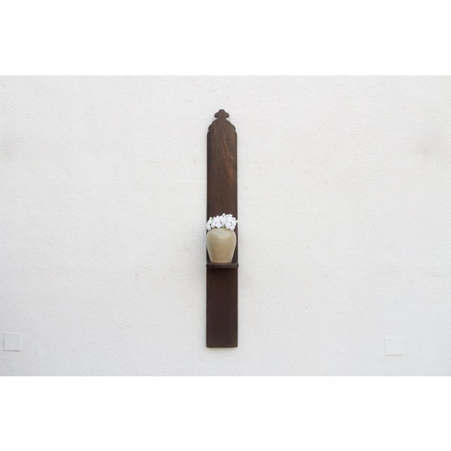 This dramatic, tall & slim folding wall piece is an exceptional example of Primitive Wood Carving and cultural artifact,...