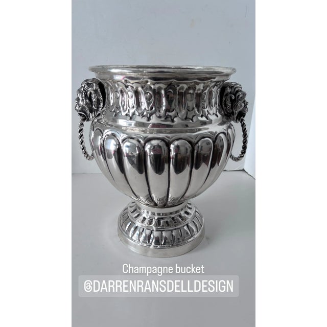 A Beautifully unique Dutch Silver Plate Champagne or Ice Bucket. The piece is unlike any Champagne bucket we have seen....