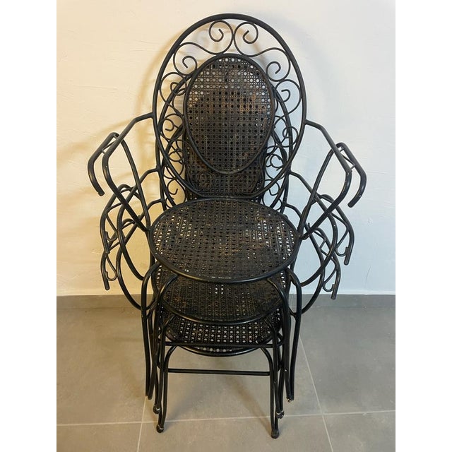 Provencal Armchairs in Wrought Iron, 1960s, Set of 3 For Sale - Image 13 of 14