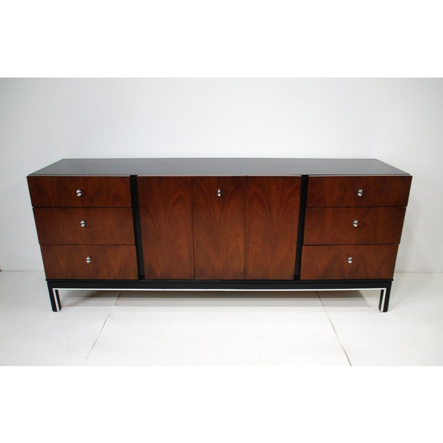 Mid Century Walnut Dresser Credenza by American of Martinsville For Sale - Image 16 of 16