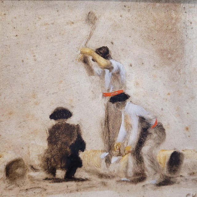 C. Vidaime, Basque Customs, Early 20th Century, Oil Painting on Board, Framed, Set of 2 For Sale - Image 12 of 18