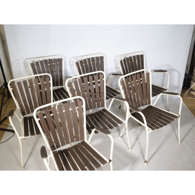 Mid-Century Modern Danish Garden Chairs in Metal and Teak, 1960s, Set of 7 For Sale - Image 10 of 15