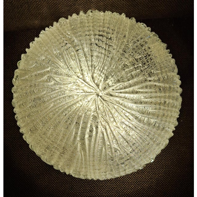1970s Vintage Ceiling Lamp with Clear Frosted Glass Shade, 1970s For Sale - Image 5 of 7