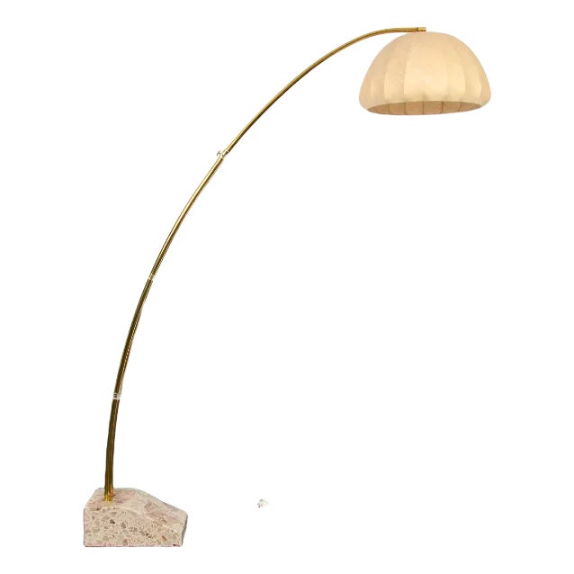 Bow Floor Lamp with Marble Base from Hustadt Leuchten, 1960s For Sale