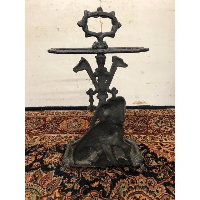 Metal 19th Century Cast Iron Terrier Umbrella Stand For Sale - Image 7 of 13
