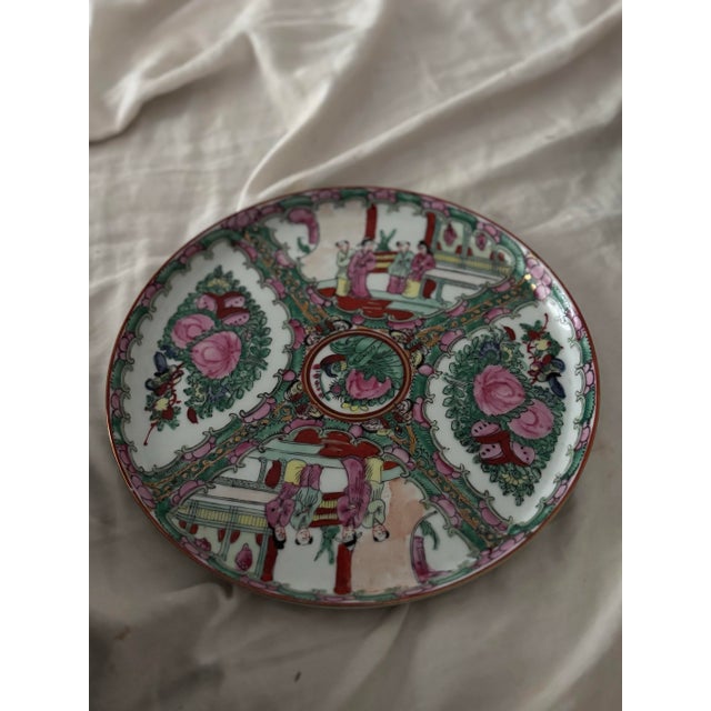 Chinese Vintage Porcelain Rose Medallion Coffee Tea Service Set of 6 For Sale - Image 3 of 11