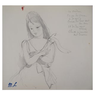 Marie Laurencin, Melancholy, Original Pencil Drawing For Sale