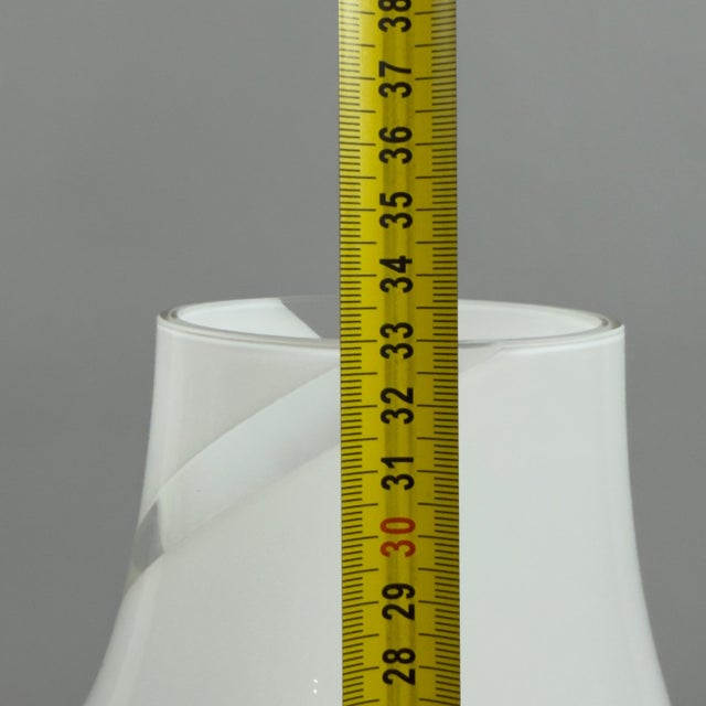 Modern White Swirl Murano Glass Mushroom Table Lamp from De Majo, 1970s For Sale - Image 11 of 12