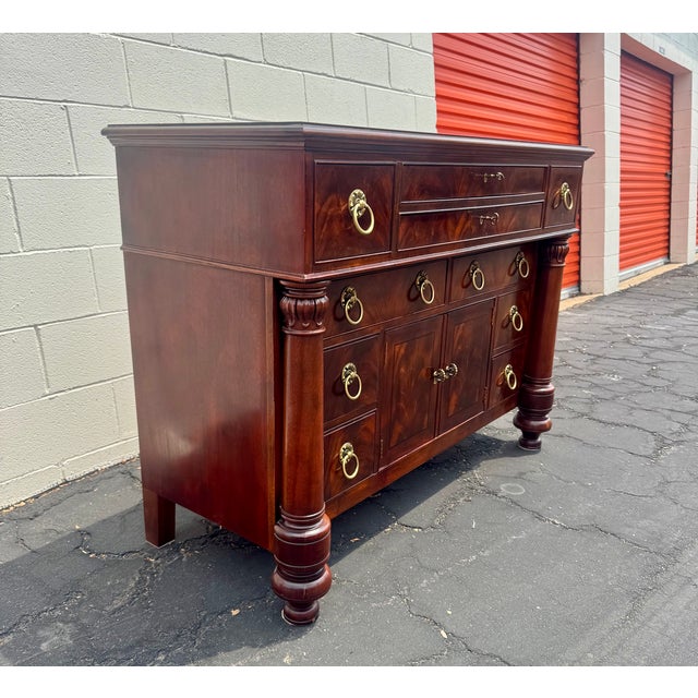 Henredon Henredon American Empire Flame Mahogany Dresser Chest For Sale - Image 4 of 11