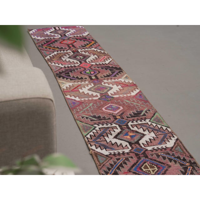 Purple 1970s Vintage Handmade Wool Cotton Purple Area Rug For Sale - Image 8 of 11