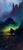 This oil on panel artwork depicts a solitary figure walking along a path, enveloped in a dreamlike landscape characterized...