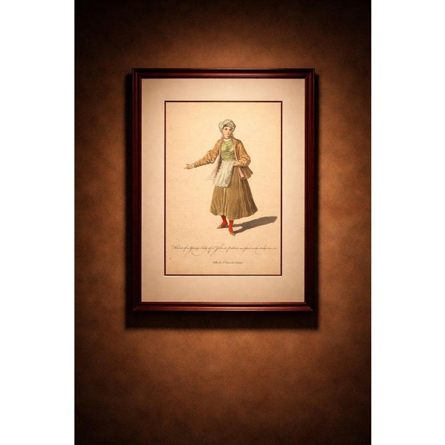 Antique Costume Print Young Lady of St John of Patmos Jefferys 1749 This finely detailed engraving depicts a young lady of...