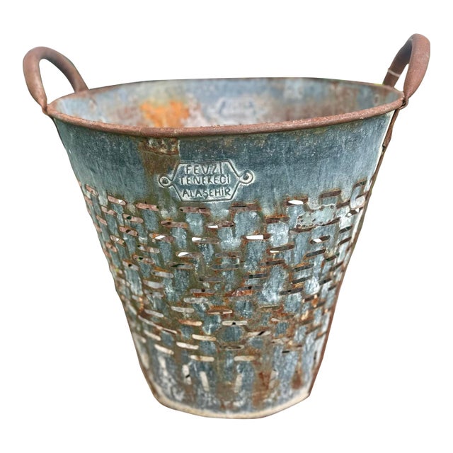 Vintage Olive/Harvest Bucket For Sale