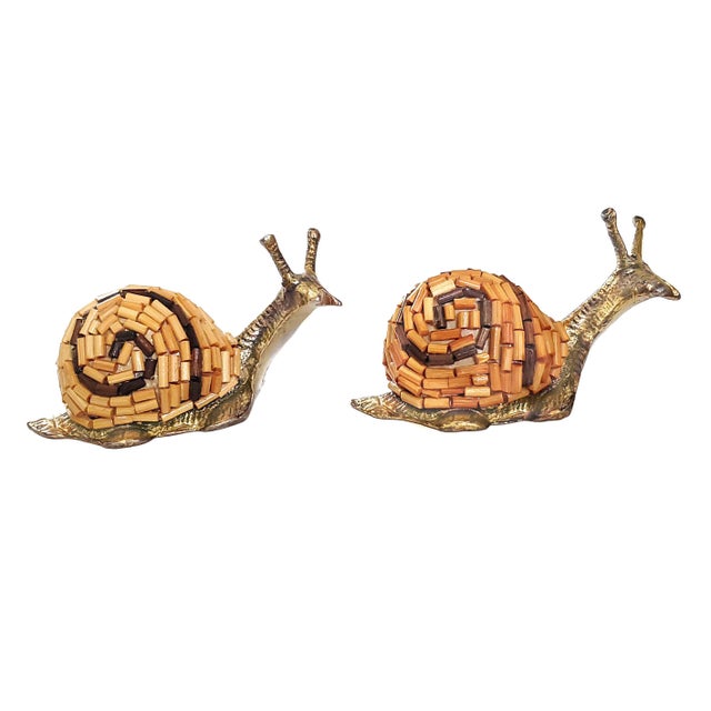 Snail Sculpture Pair 1970s Signed Tarzia Firenze Italy For Sale - Image 13 of 13