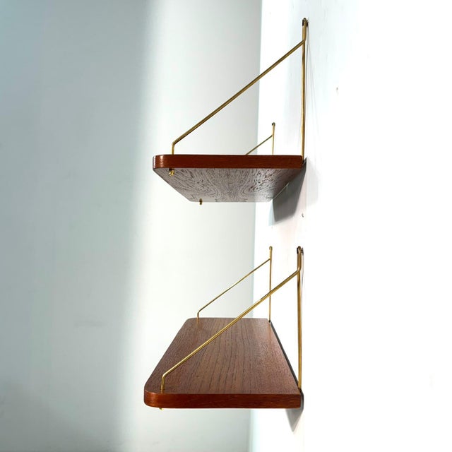 Vintage Danish Floating Shelves, 1960s, Set of 2 For Sale - Image 4 of 12