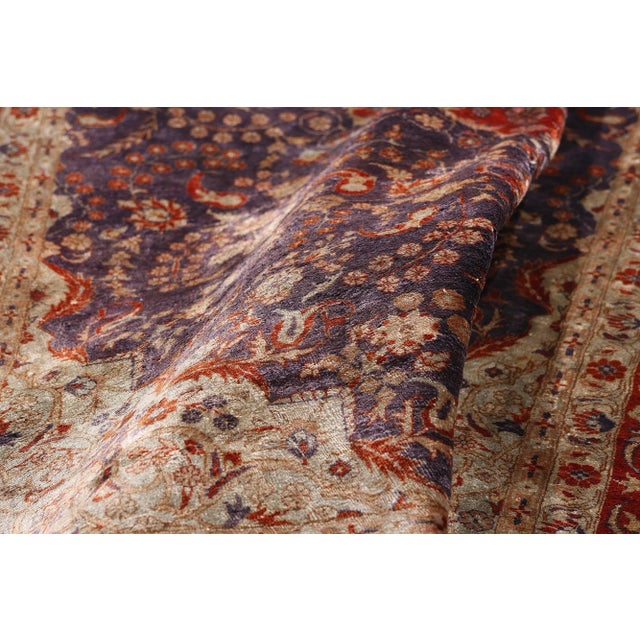 Vintage Persian Silk Qum Rug, 04'01 X 06'00 For Sale In Dallas - Image 6 of 10