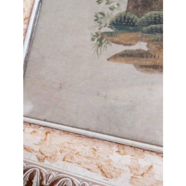 19th Century French Chinoiserie Chinese Export Style Watercolor Painting For Sale - Image 15 of 18