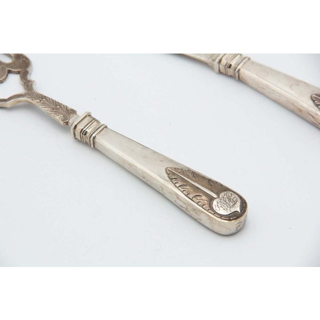 Silver Fish Knife and Fork with Cutouts, Set of 2 For Sale - Image 3 of 5