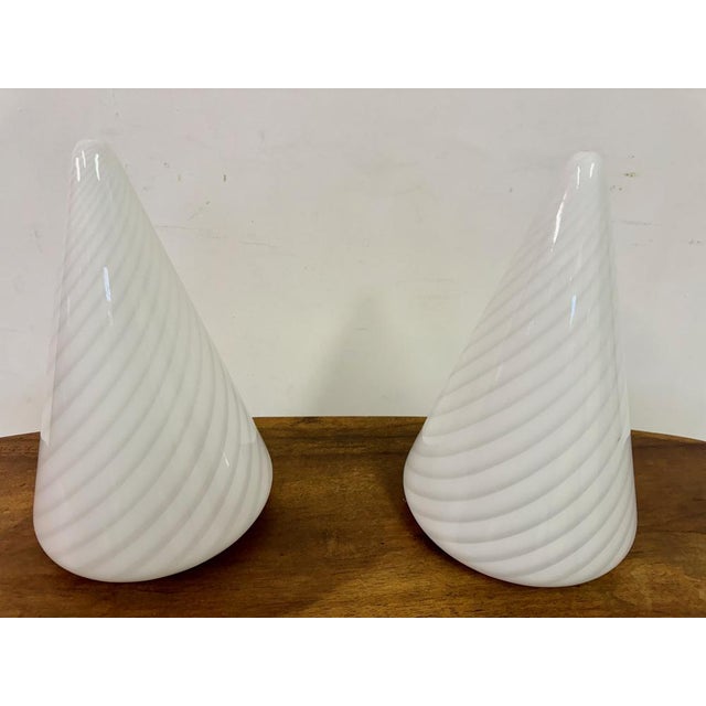 Conical Murano Table Lamps, 1970s, Set of 2 For Sale - Image 6 of 12